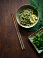 Parsle Pesto Soba Noodle / White on Rice