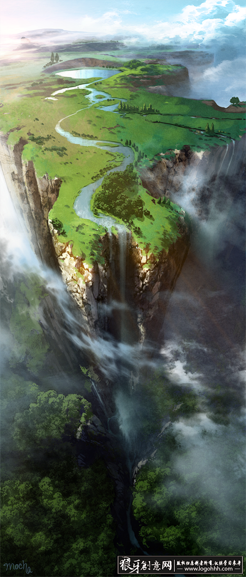 插画/手绘 动画场景-山川 大气场景插画...