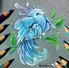 I&amp;B插画丨我滴天呐，彩铅画的小宇宙被打开了，小神兽好美腻（一）