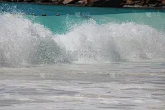 破浪，安塞拉齐奥，普拉林岛，塞舌尔，印度洋，非洲
