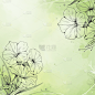 简约手绘线条花卉元素
