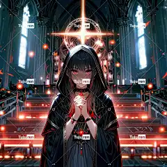 Ai产生的 女士 哥特 特点 动漫 魔鬼崇拜 祷告 信仰 宗教