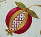 Golden Pomegranate - silk goldwork embroidery project by Mary Corbet, originally designed by Margaret Cobleigh.