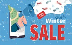冬季大减价特价推广矢量横幅