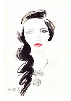 浅天草-手绘水彩时尚插画