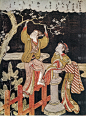 在水域边缘，铃木春信梅花树