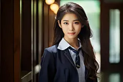 学院风漂亮女学生毕业写真