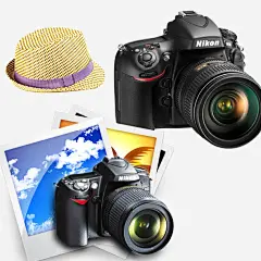 旅行必备元素高清素材 psd 尼康 帽子 旅行必备 海报 照片 相机 装饰物 免抠png 设计图片 免费下载