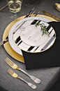 Black & gold wedding ideas. a bit too elegant for me though: