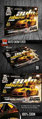 Auto Show Flyer — Photoshop PSD #autoshow #monkeybox • Available here → gr...