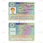 英国或英国签证护照贴纸模板。