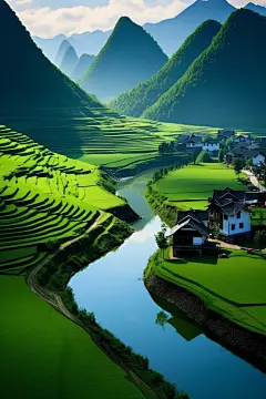 简约山水唯美山水壁纸素材