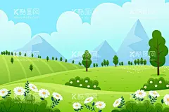 矢量春天背景  - 源文件下载【酷图网】矢量春天背景,春天风景壁纸,春天壁纸,绿色背景,大自然,清新,景色,自然季节,春季,四季,插图,卡通,风景地形,