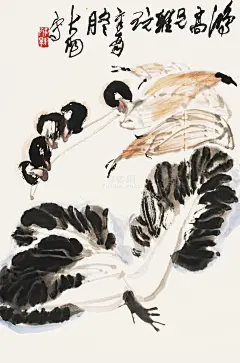陈大羽果蔬图立轴设色纸本作品欣赏