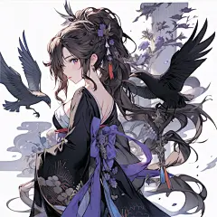 AI动漫人物插画素材 游戏原画角色概念设定 服装设计参考 临摹图-淘宝网