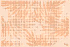 点击来源直接获取大图文件 |包含半色调热带叶子复古效果和波尔卡点，点效果背景现代印刷图案设计用于地毯，小地毯，围巾，服装，穿戴，披肩，织物，壁纸，包装，领带