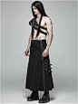 Sanctum skirt Punk Rave men's WQ-399-BK | Fantasmagoria.shop - retail & wholesale Gothic clothes and accessories : Official distributors of Punk Rave, Killstar, RQ-BL & other Dark fashion brands. Everything is in stock and ready for quick delivery