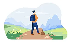 户外探险者爬山旅行者