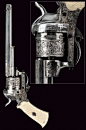 A pin-fire revolver.    provenance:   Belgium dating:    third quarter of the 19th Century