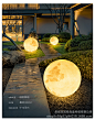 户外防水草坪灯月亮灯园区装饰灯景观氛围新中式庭院太阳能月球灯-淘宝网