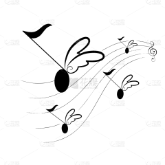 手绘-音符元素艺术时间贴纸-SVG9