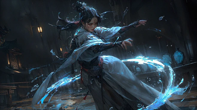 AI绘画｜赛博修仙—御水