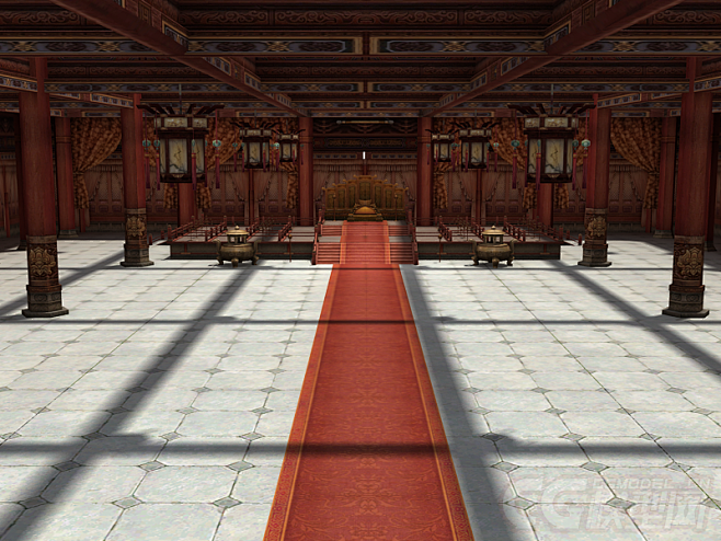 皇宫大殿内景室内场景cg模型网cgmodel专注cg模型