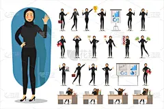 绘画插图,男商人,女商人,性格,矢量,商务,图表,肖像,泰国,波斯湾