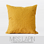 MISS LAPIN/北欧极简/沙发床头/抱枕靠包/高档/黄色菱格绣花方枕