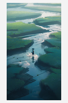 数字艺术手绘插画情景插画人物风景插画-众图网