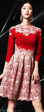 Dolce & Gabanna | Light Pink and Red Lace Dress