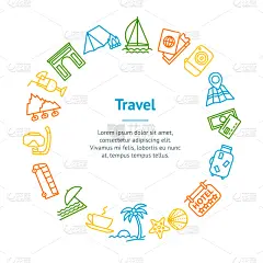 圆形,细的,线条,贺卡,巴士,商务,杯,度假