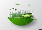 绿色 环保 低碳 循环 有氧 汽车