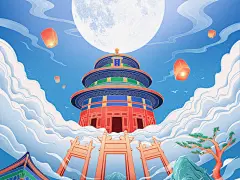 北京名景系列插画 - ShadowZ - 原创作品 - 视觉中国(shijueME)