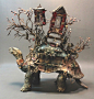 #绘画参考# 来自雕塑艺术家Ellen Jewett，植物与动物的融合从设计形态到配色都充满奇幻世界色彩，超赞>u<