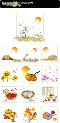 秋季插图素材AI|百花盛开|背景|城市春天|大海|绿色自然风景|秋季风景|矢量素材|鲜花背景|椰树沙滩|展板背景|自然风光