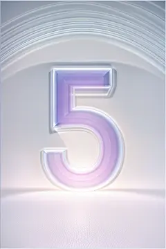 磨砂玻璃材质数字5模型图片