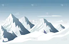 雪高峰山冰冻冰自然景观冒险插图