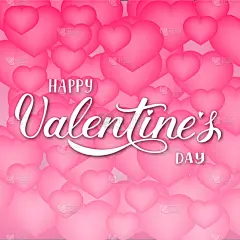 valentines day greeting card soft pink 3d hearts