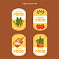 Flat design healthy food labels