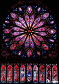 玫瑰窗（the rose window），也称玫瑰花窗，为哥特式建筑的特色之一，指中世纪教堂正门上方的大圆形窗，内呈放射状，镶嵌着美丽的彩绘玻璃，因为玫瑰花形而得名 ​​​​