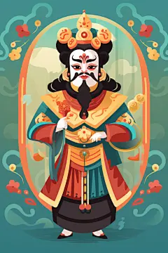 非物质文化遗产传统戏剧角色人物元素插画