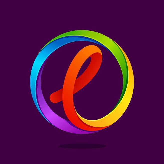 彩色E字母logo设计图片