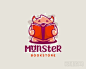 Monster Bookstore看书的怪兽logo设计欣赏