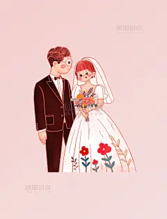 520情人节婚姻爱情主题结婚人物元素