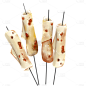 手绘-云南美食元素贴纸-烤乳扇