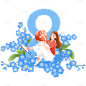 妇女节手绘清新人物插画-女人