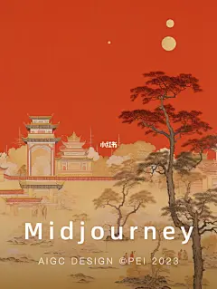 国风国潮插画｜Midjourney画中国式庭院