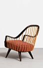 Anonymous; Mahogany and Beech Lounge Chair, 1950s.