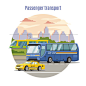 Urban public passenger vehicles template Free Vector